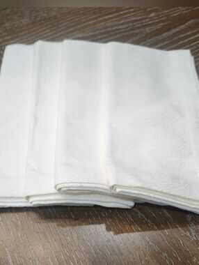WATERFORD Fine Linens Ivory Woven Jacquard Napkin Set of 4 Formal Fall Unused